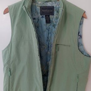 NWOT Sage Green/Floral Reversible Vest
